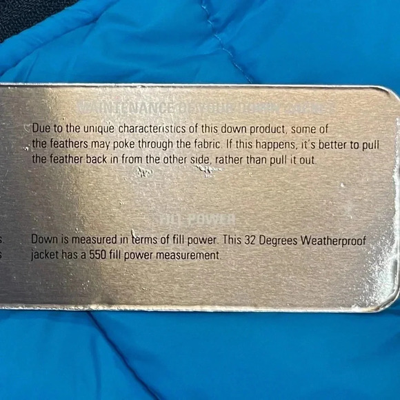 32 Degrees Ultra Light Down Black Blue Full Zip Jacket Women’s size XL New - Picture 6 of 15